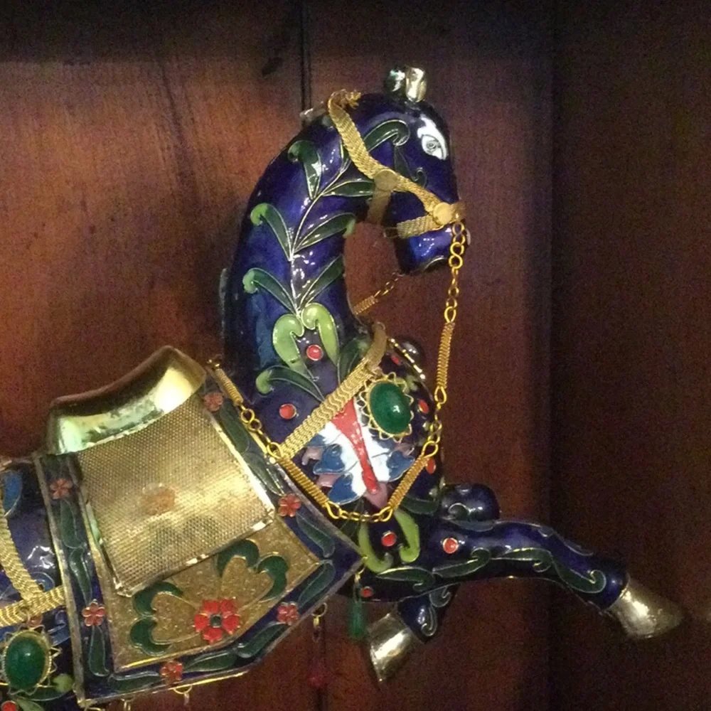 Estate Find Cloisonne Horse On Stand - Picture 8 of 13